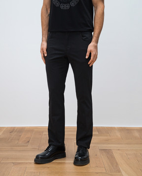 Stefano Ricci Black pants with monogram logo MFT51B0110T209PT