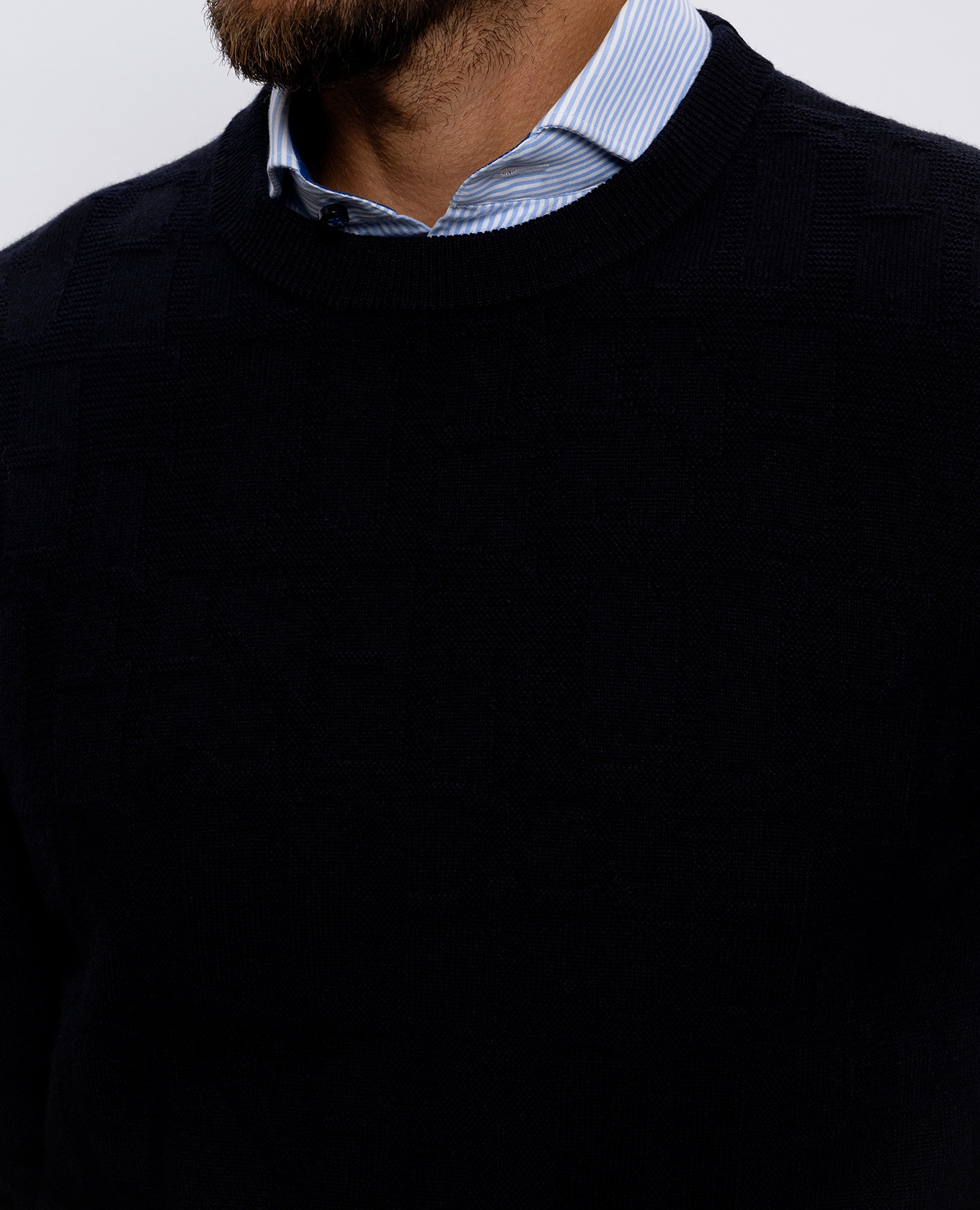 Blue wool and cashmere patterned sweater Peserico 5