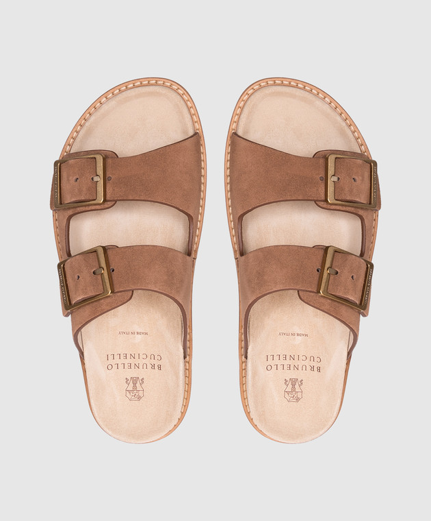 サンダル BRUNELLO CUCINELLI Men Sandals Brown MZUSILY235 Brunello Cucinelli Crisscross Leather Sandals | Saks Fifth