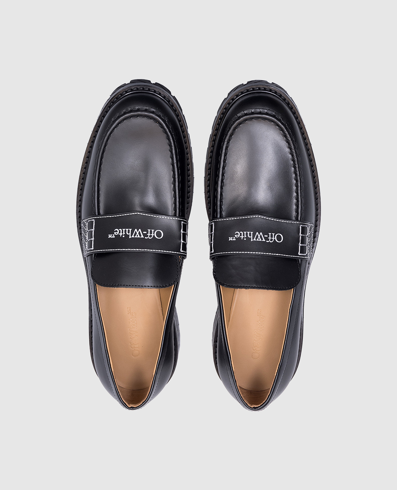 

Combat black leather loafers Off-White