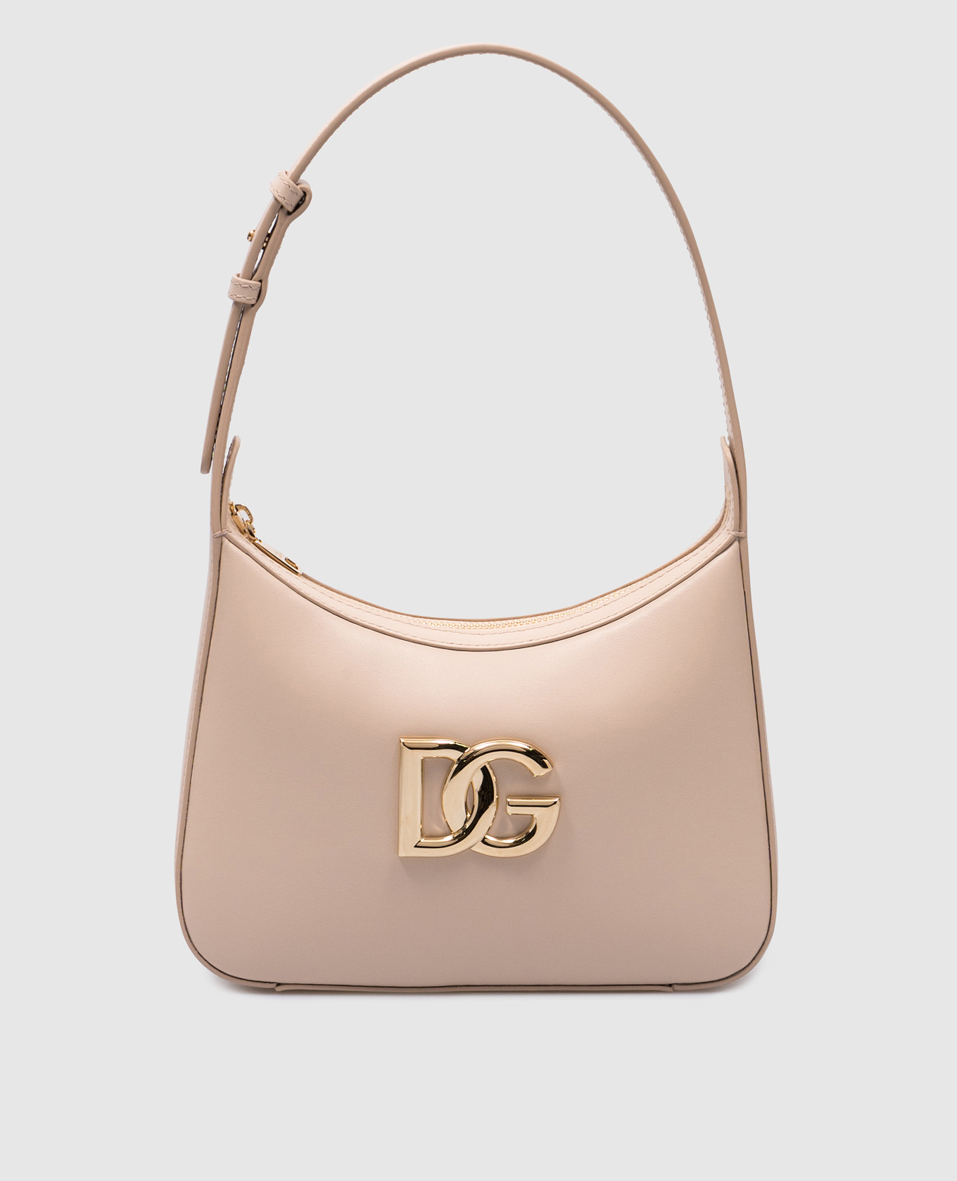 

Beige leather hobo bag 3.5 with DG logo Dolce&Gabbana