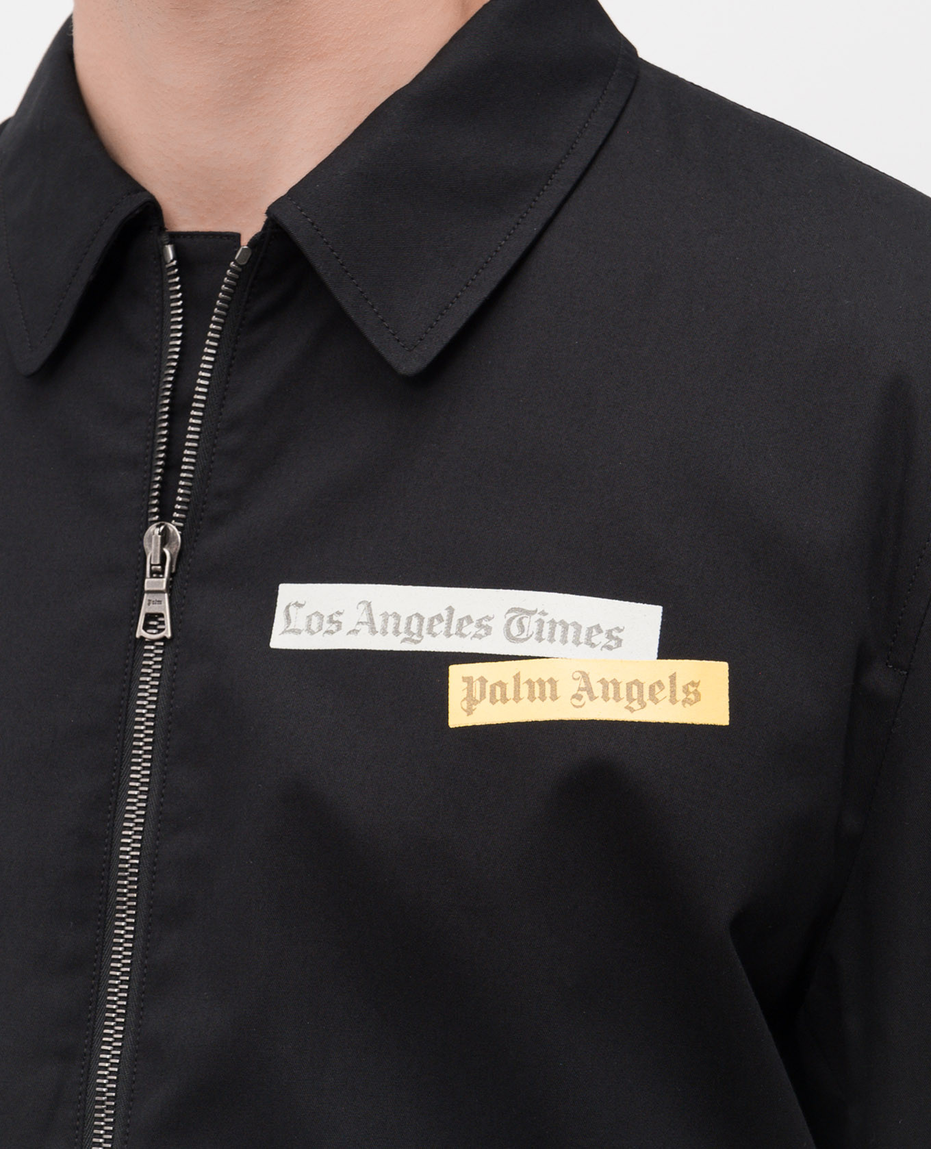 Black jacket with print Palm Angels 5
