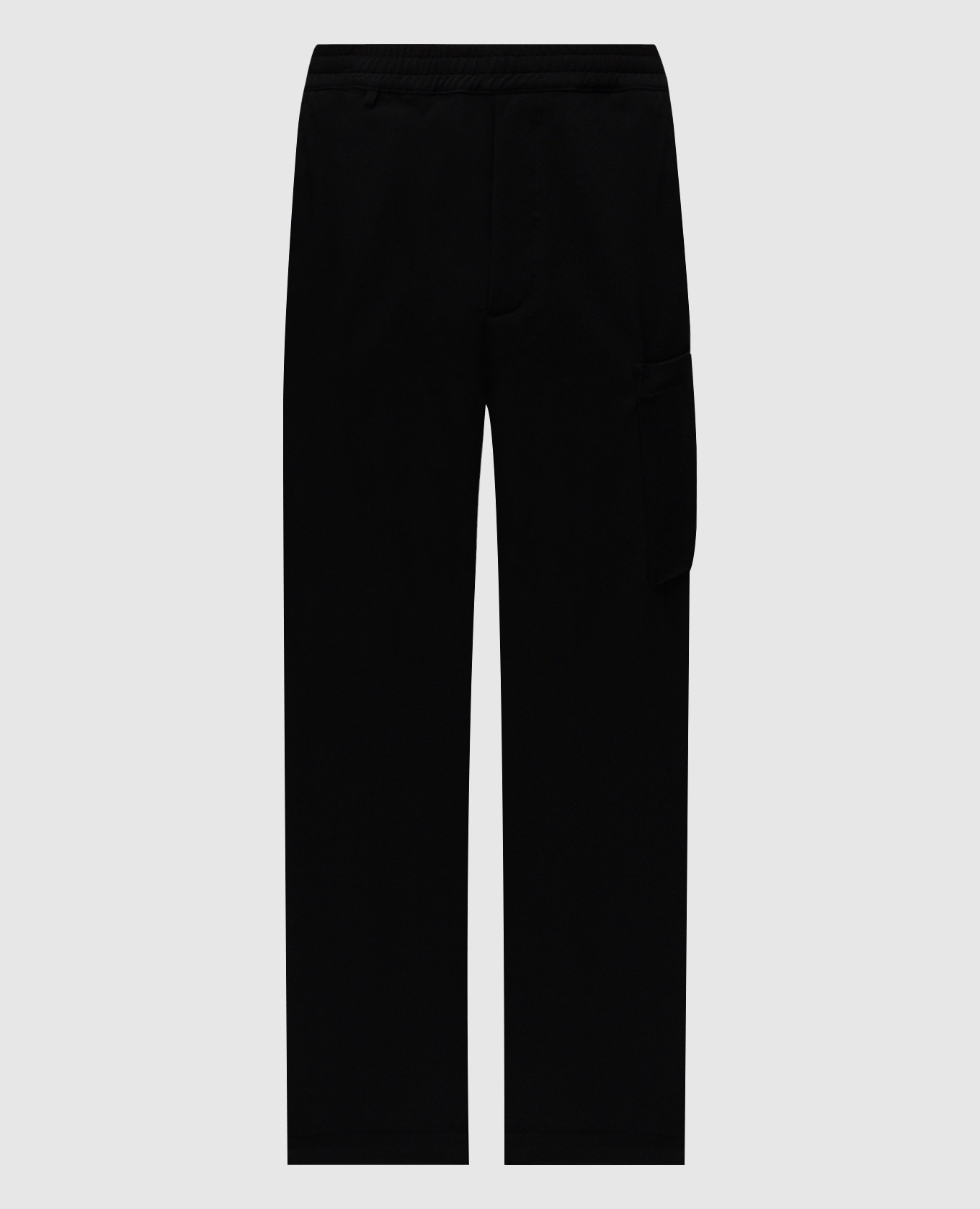Black wool trousers with logo patch C.P. Company