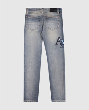 AMIRI Children's blue bandana jeans with a distressed effect AKDNSY1002