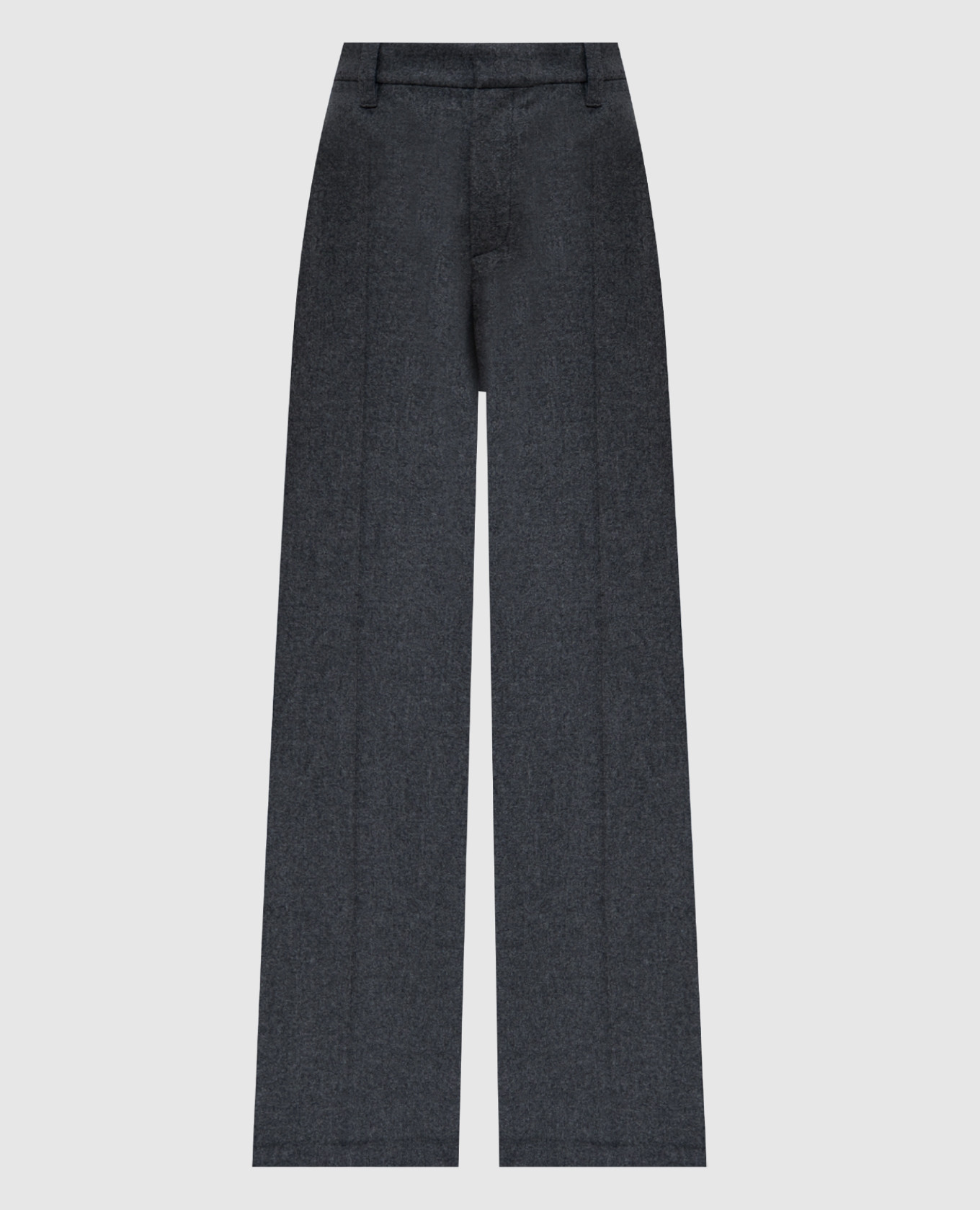 Gray wool and cashmere trousers with monil chain brunello cucinelli