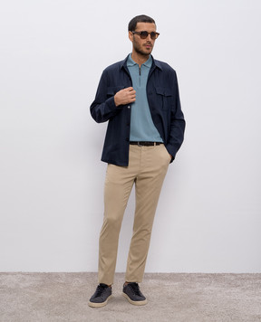 Canali Blue linen and wool shirt AE0257131016