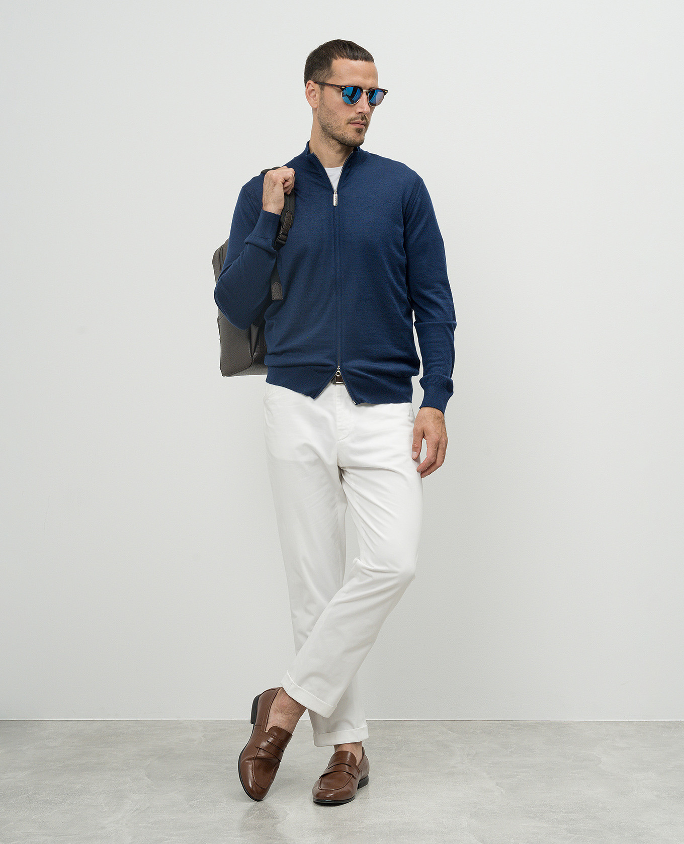 

Blue cashmere and silk cardigan Stefano Ricci