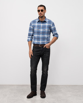 Tom Ford Blue checkered shirt HDS001FMC243