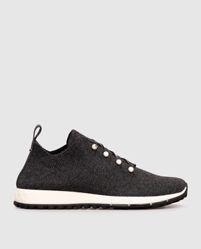 Jimmy Choo Grey Veles cashmere sneakers VELESPZG
