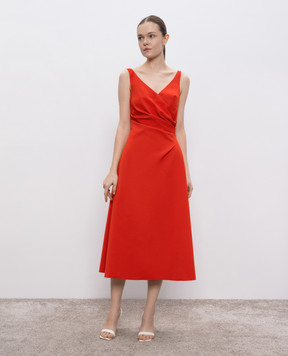 Ermanno Scervino Red midi dress with drapery D462Q328OWQ
