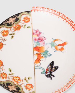 SELETTI White porcelain saucer Zemrude with print 09705