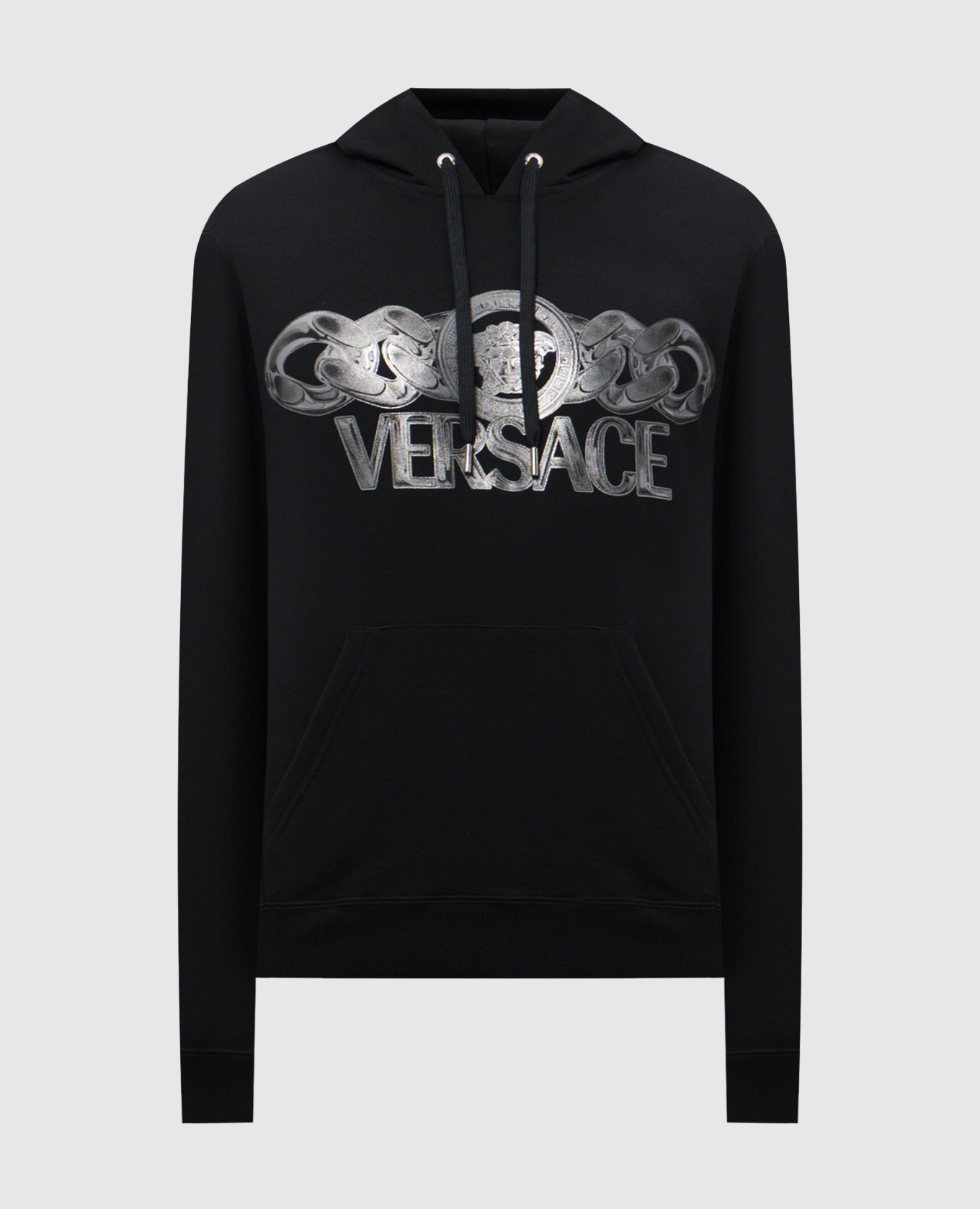 Black Medusa On Chain Hoodie Versace
