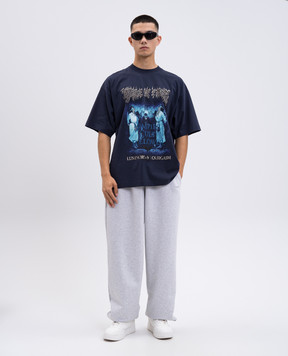 Vetements Blue T-shirt with branded print UCF76TR700N