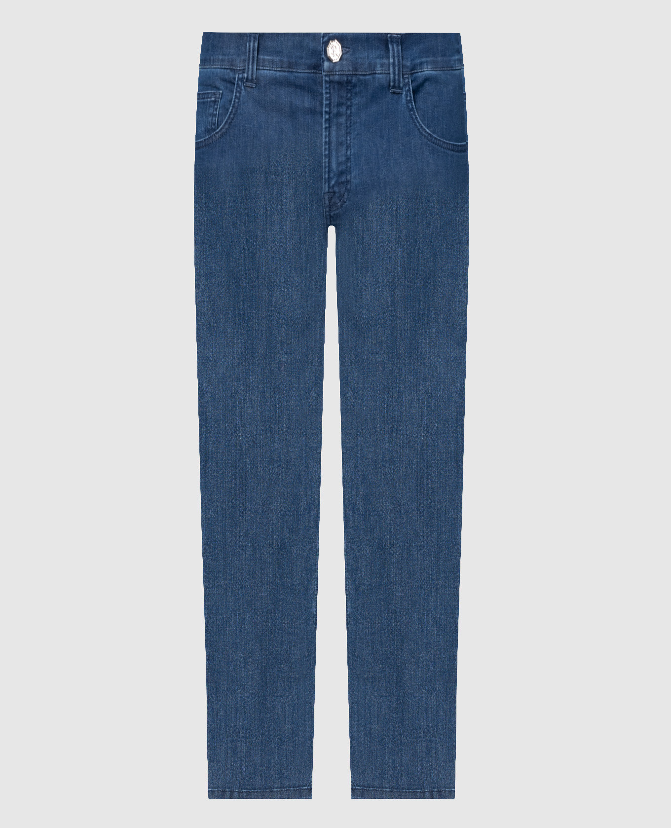 

Blue jeans with logo patch Stefano Ricci