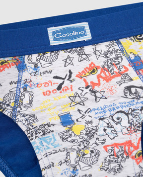 RiminiVeste Gasolino children's blue briefs with a print U3519