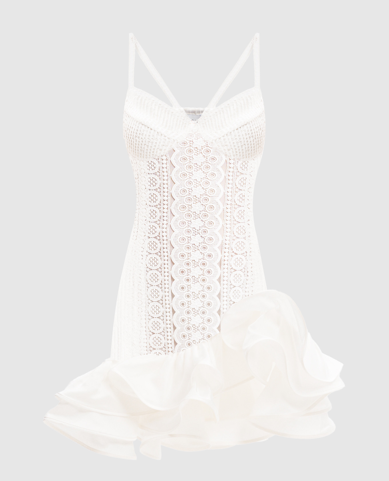 

White Cherrie silk and lace mini dress Charo Ruiz