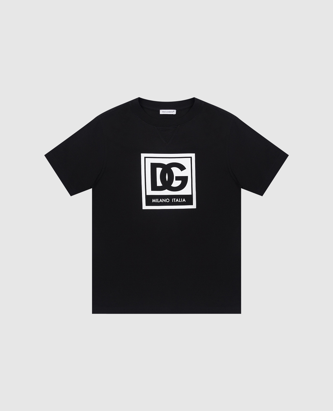 Children's black t-shirt with a contrasting logo print dolce&gabbana