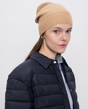 Peserico Beige wool and silk hat with lurex S36210F1209095