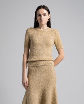 Khaite Beige T-shirt made of silk and cashmere 9528309K309