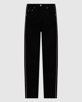 Alexander McQueen Black jeans with stripes 531167