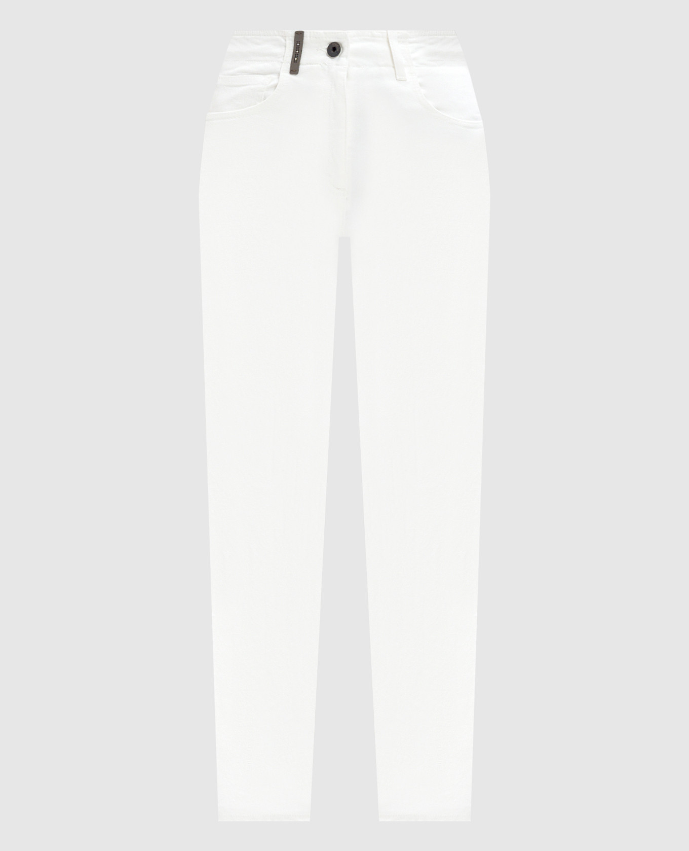 

White slim jeans with logo Peserico