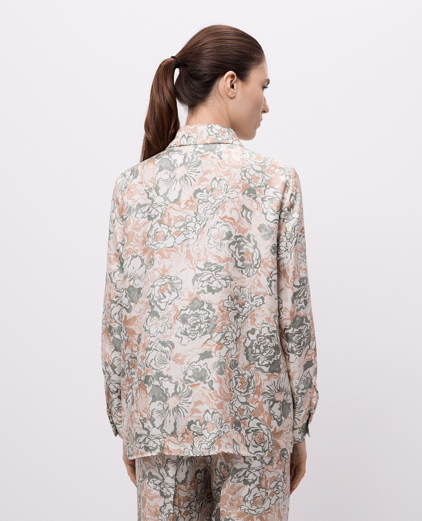 

PAPAYA silk blouse with floral print Momoni, Beige