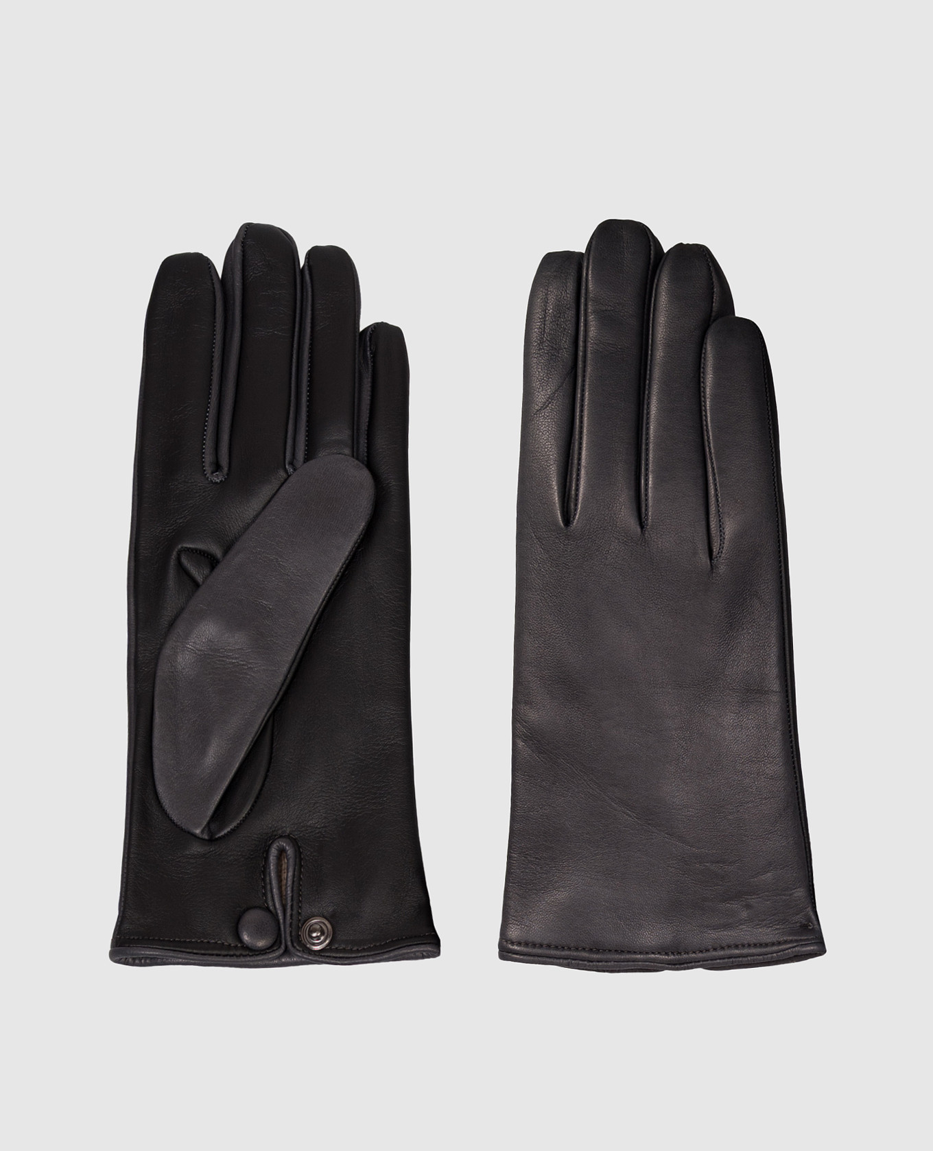 Grey leather gloves Sermoneta Gloves