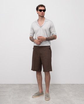 Dolce&Gabbana Brown linen shorts GP134TFU4LG