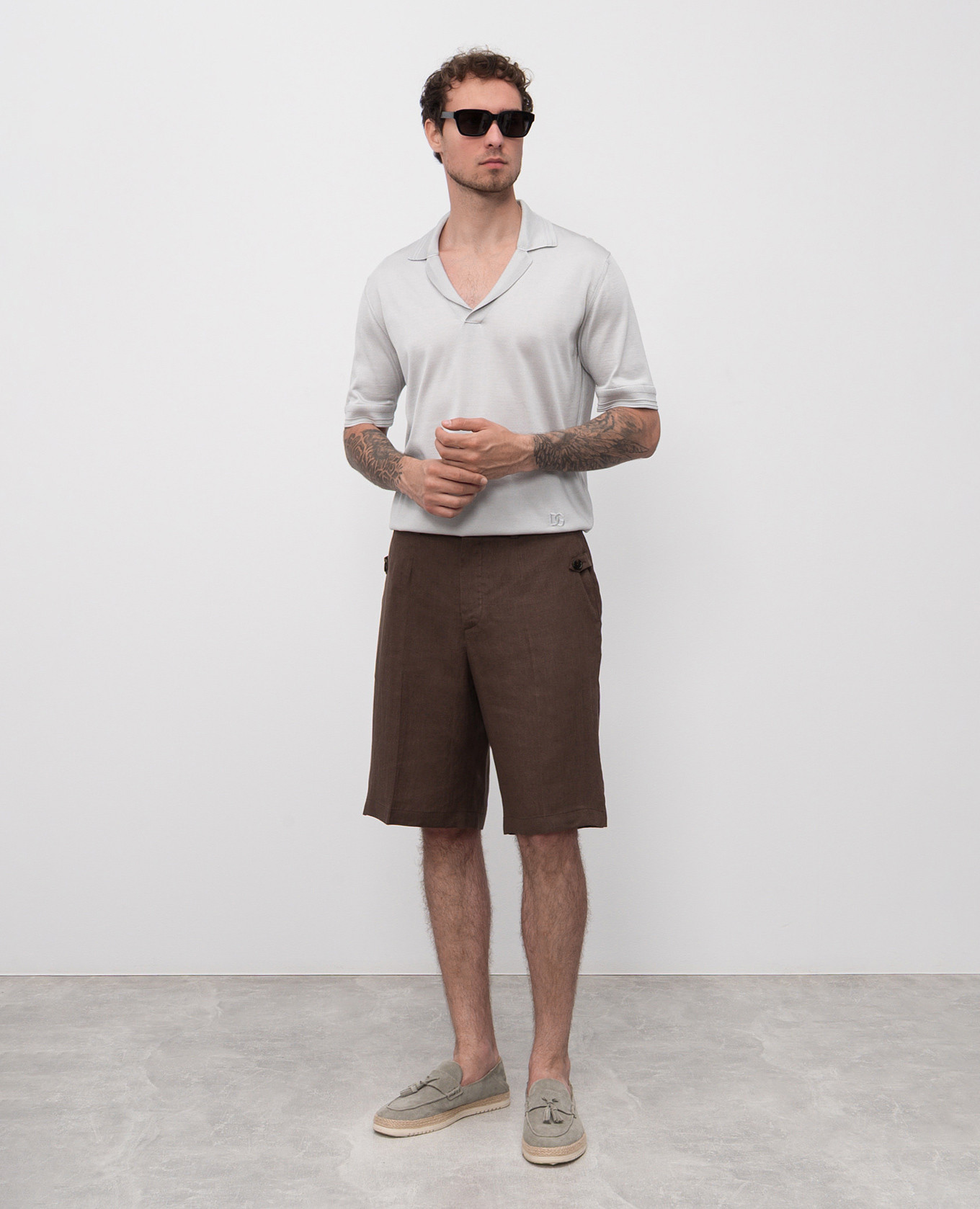 Brown linen shorts Dolce&Gabbana 2