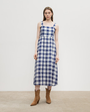 Woolrich Blue check midi dress CFWWDR0155FRUT3776