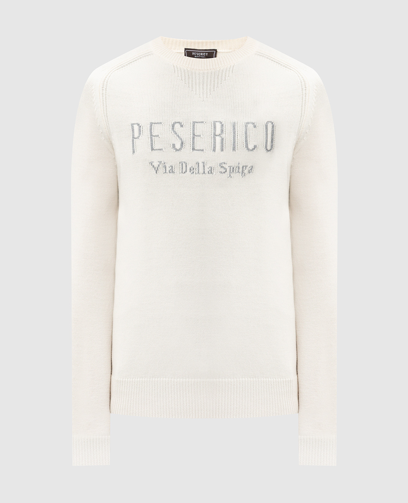 

White wool jumper with logo Peserico
