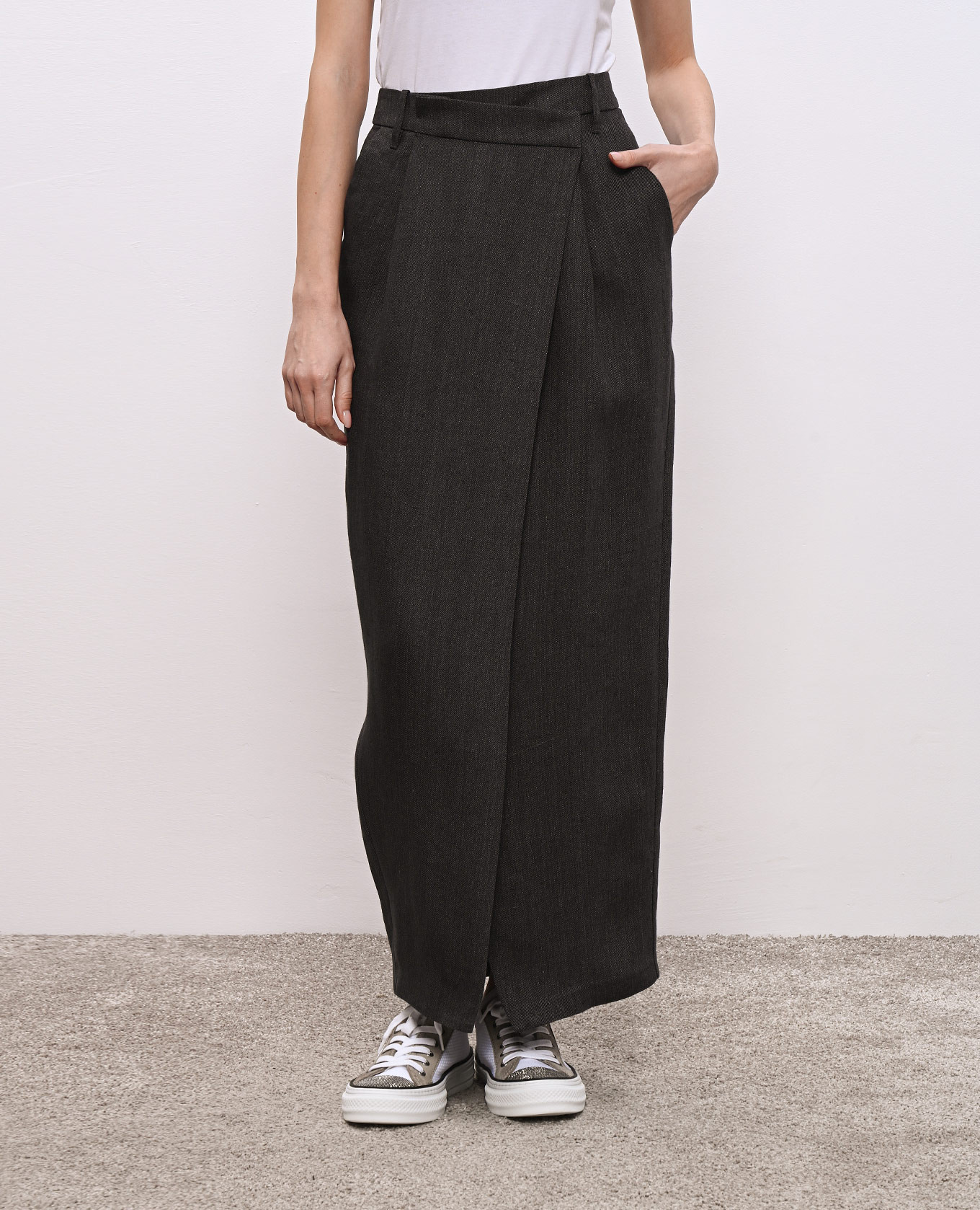 

Gray hemp and linen pleated skirt Brunello Cucinelli, Grey