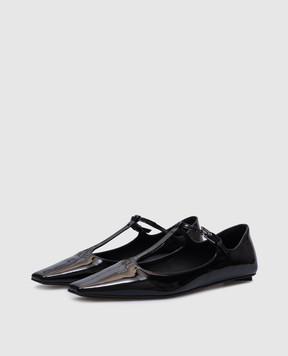The Attico Juno black patent leather ballet flats 250WSH00858LBT002AA