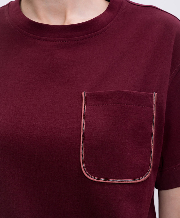 Tシャツ・カットソー BRUNELLO CUCINELLI Women Tops M0T81HA850 C7901 Red Jersey T-shirt for Woman in Red | Brunello Cucinelli