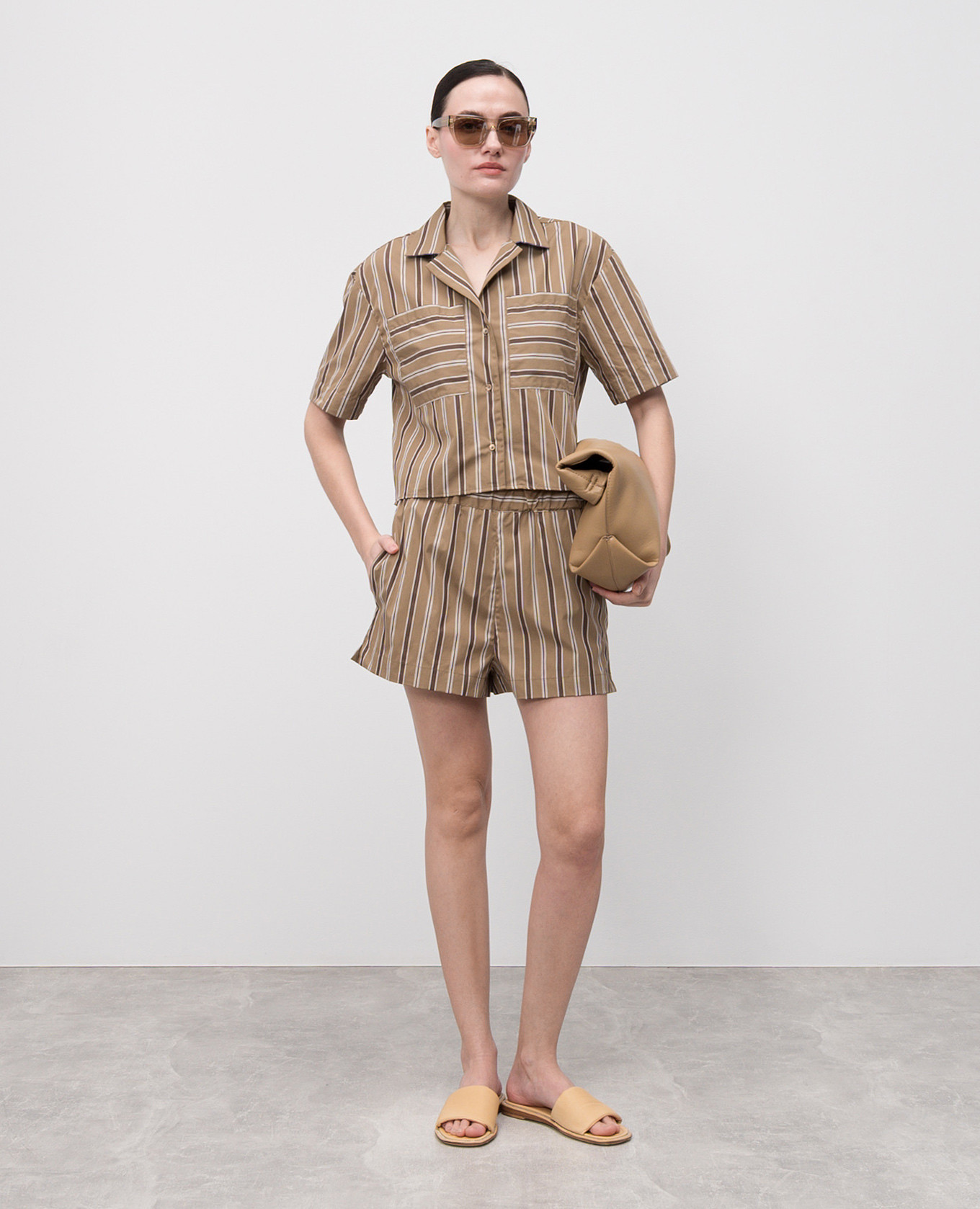 

BERGER brown striped shorts Max & Co