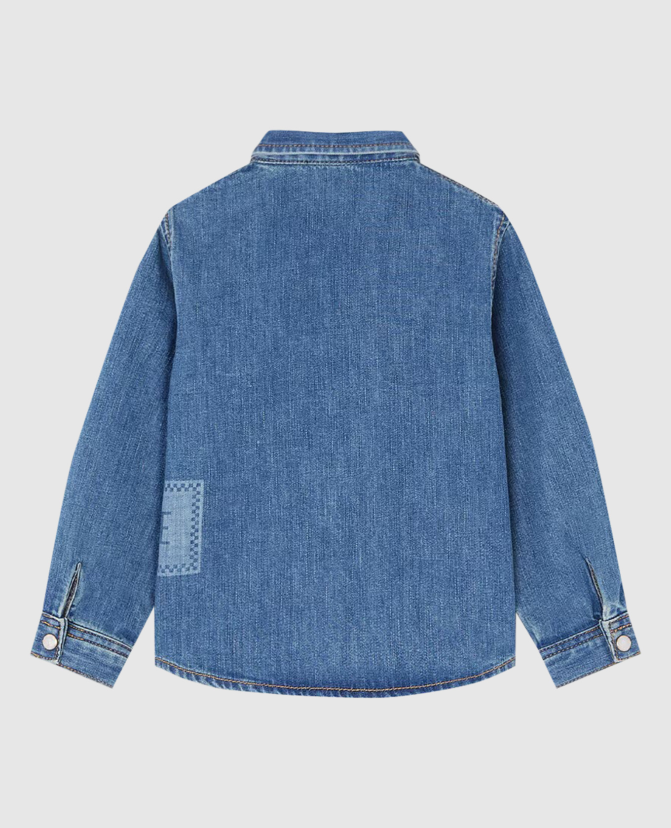 

Children's blue denim shirt with logo Versace
