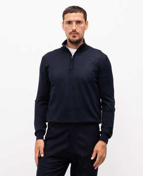 Brett Johnson Blue cashmere and silk sweater FW25K71LPRONAV