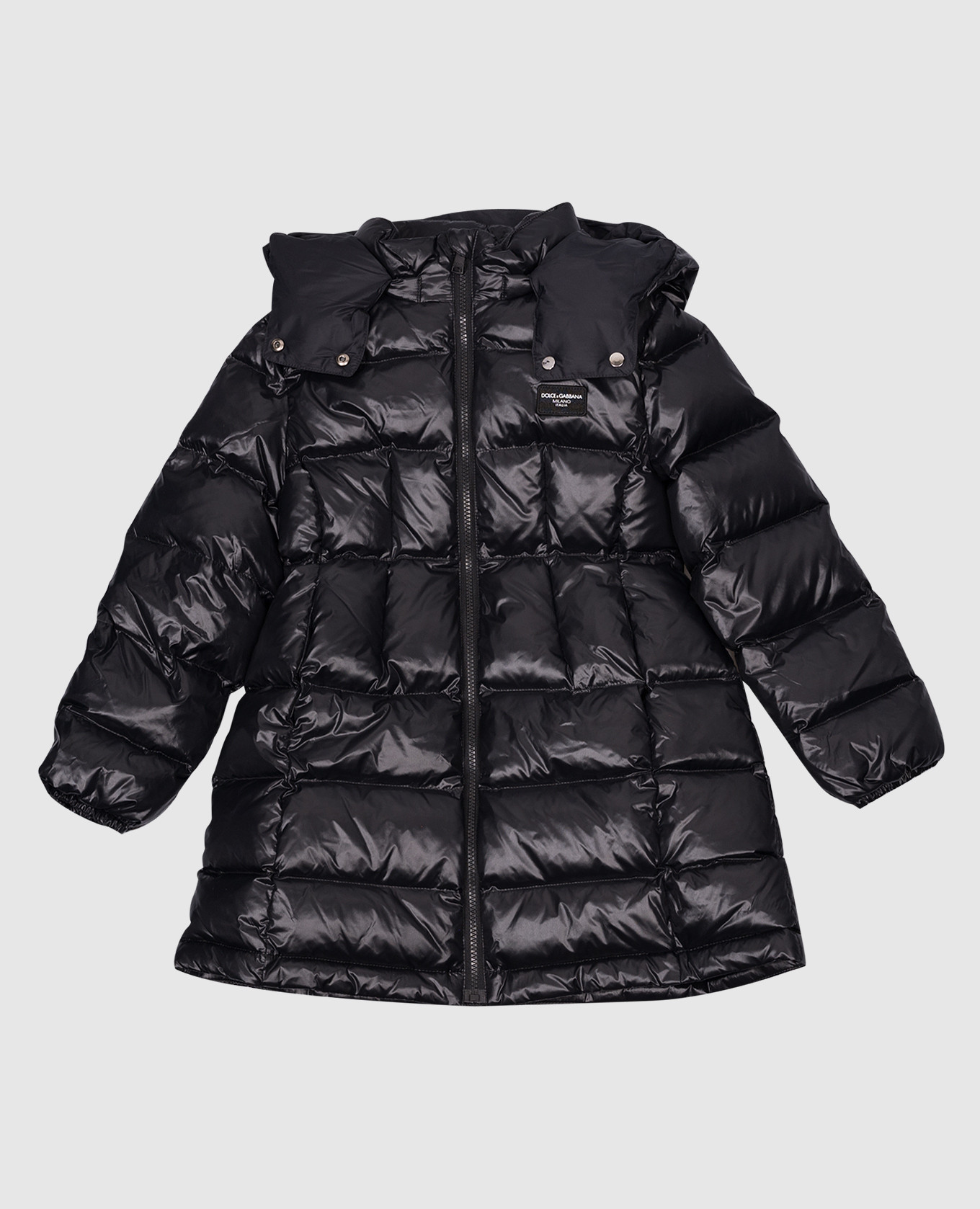 

Children's black quilted down jacket with logo patch Dolce&Gabbana