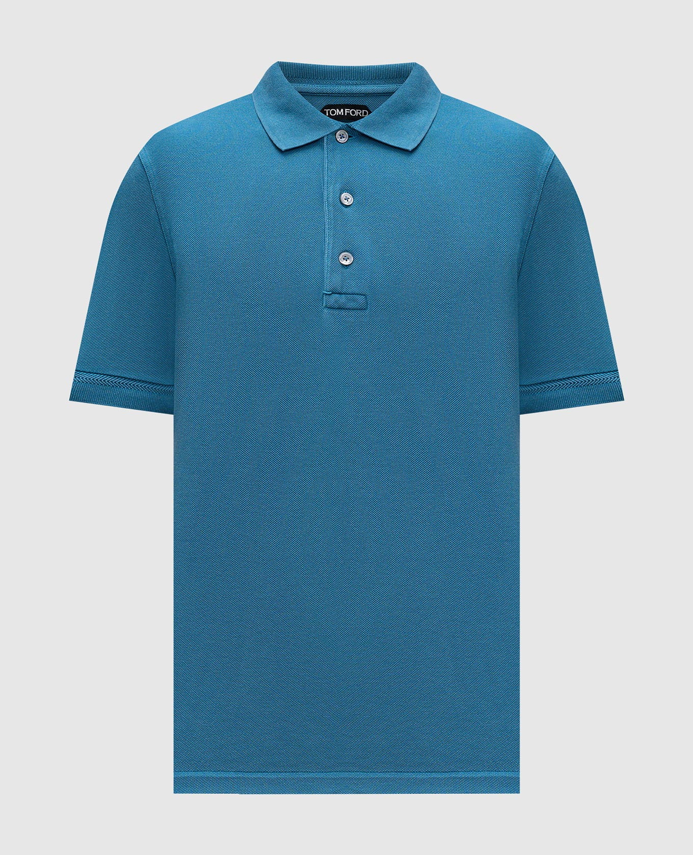 

Blue polo with embroidered monogram logo Tom Ford