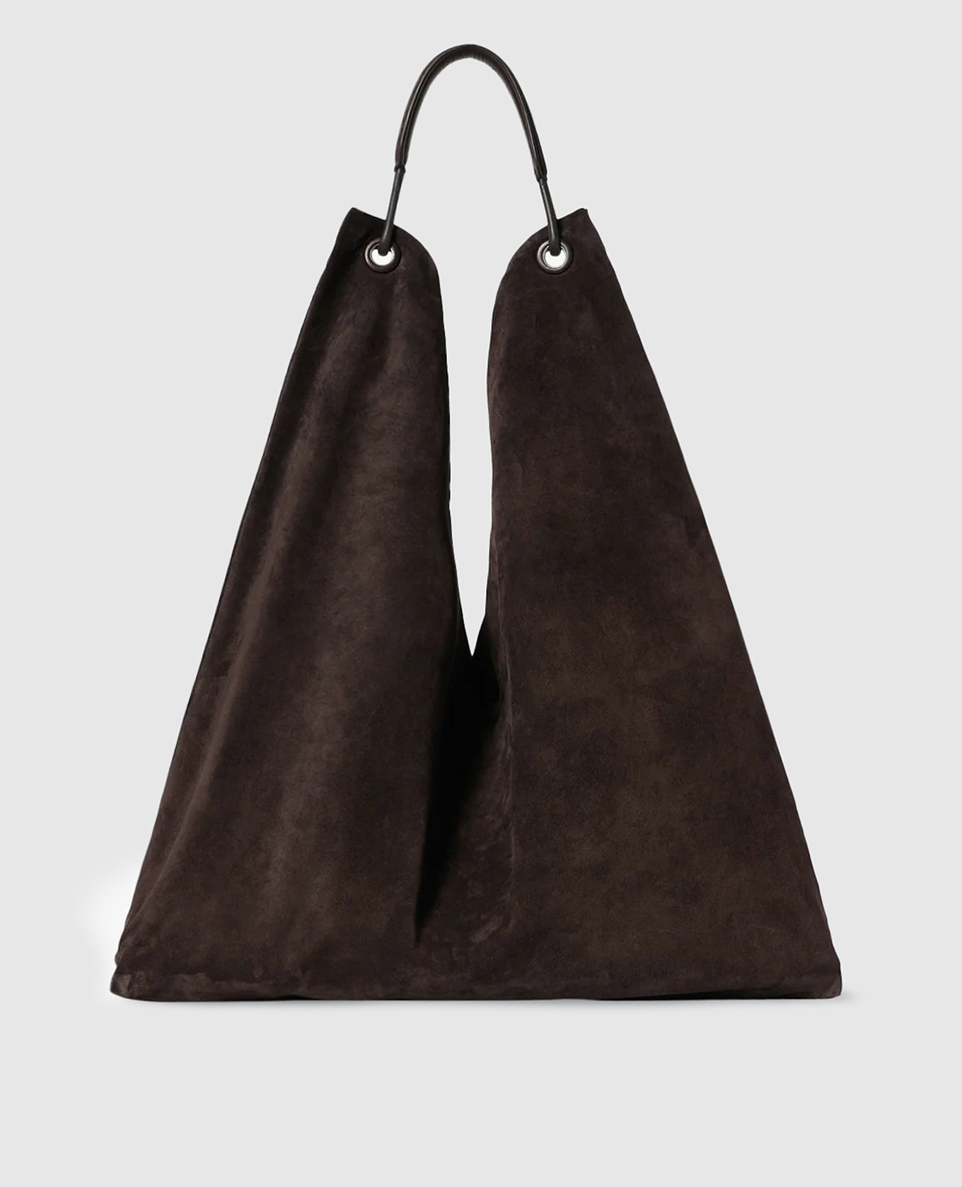 

Bindle Three brown suede bag The Row