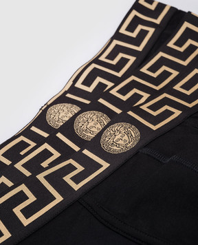 Versace Set of black boxer briefs with logo pattern AU103261A10011