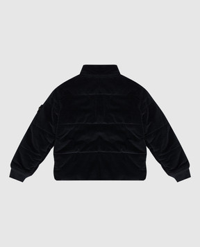 Stone Island Children's blue corduroy jacket with logo patch K2S164100012S01991012