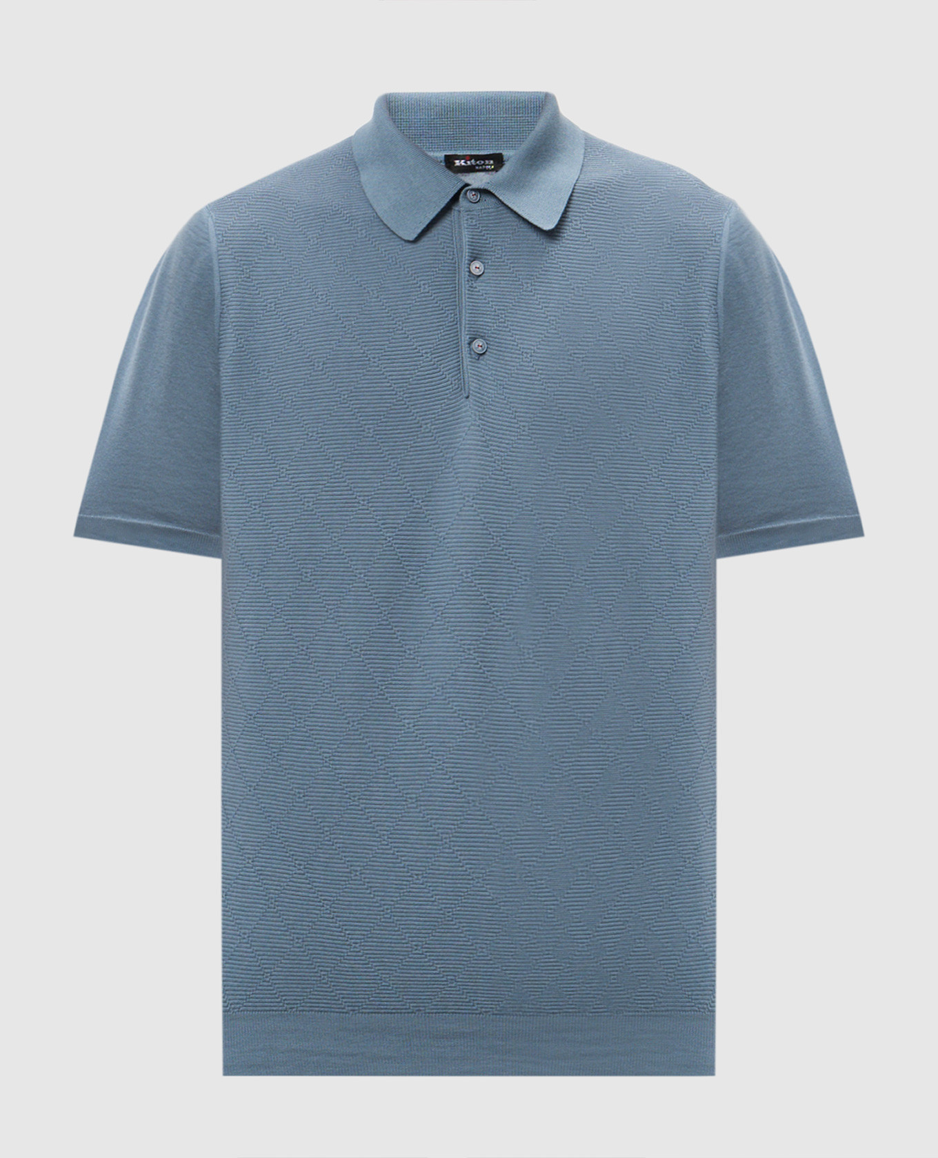 Blue polo shirt with pattern Kiton