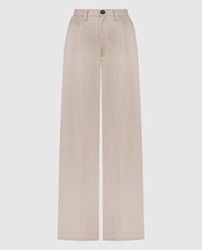 Anine Bing Carrie high rise wool trousers in beige A033269230