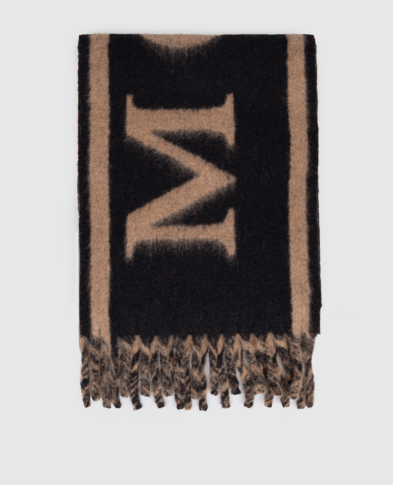 Black wool scarf with logo Alexander McQueen