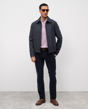 ISAIA Purple silk polo shirt MG8262Y0470