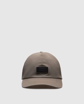 Agnona Khaki cap with logo patch AK09U3XU6020