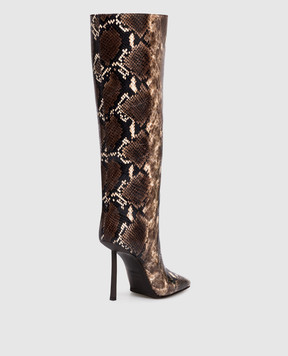 Le Silla VITTORIA leather boots with reptile print 4362E090BXPPDUR