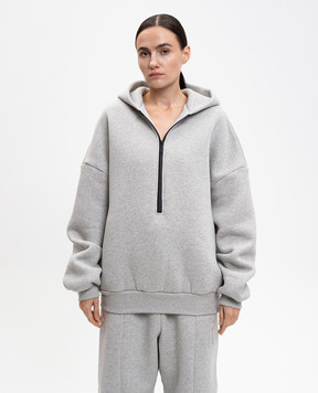 Fear of God Grey insulated zip hoodie with logo FG25FW12123FLC