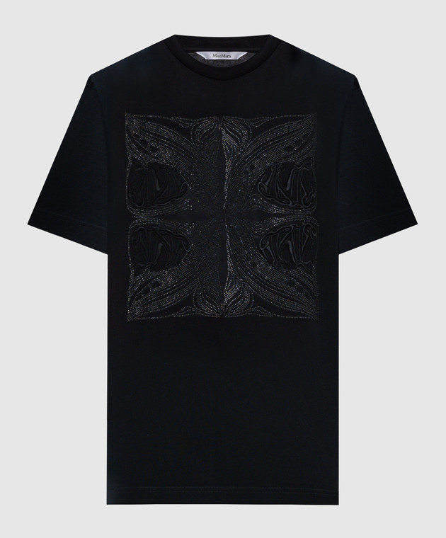 Max Mara - Schwarzes FARAD-T-Shirt mit Kristallen FARAD